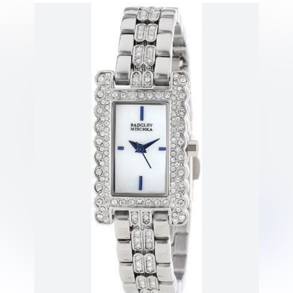 Badgley Mischka Silver Crystal Watch